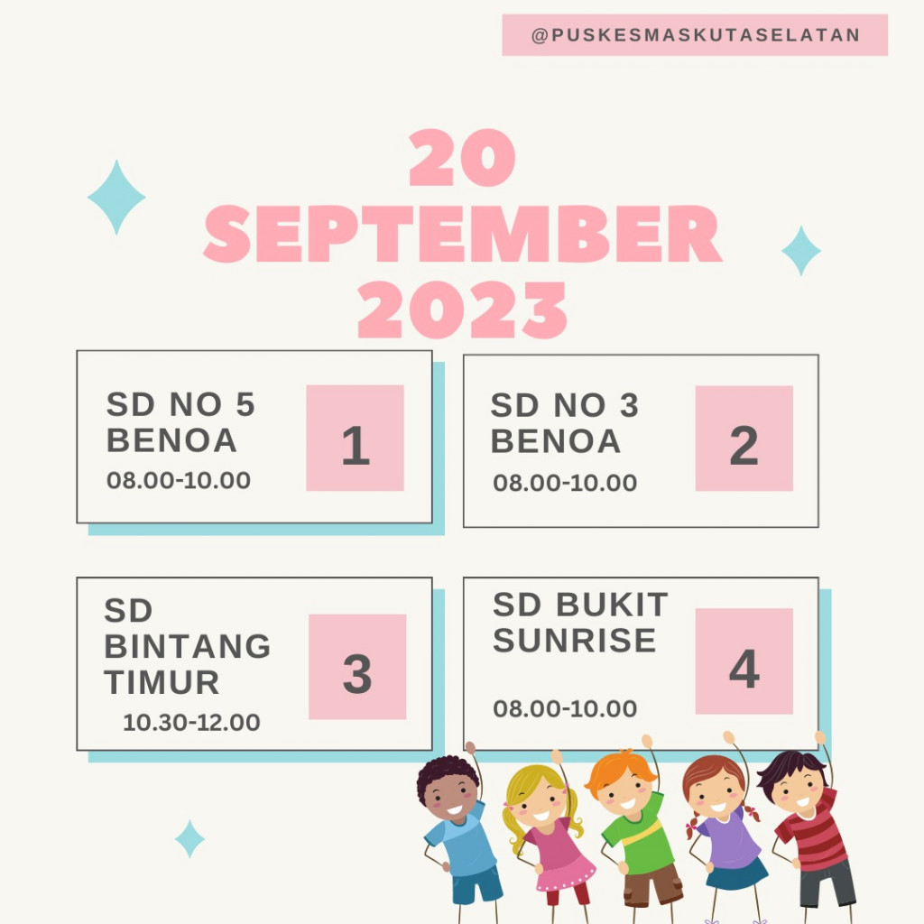 JADWAL BIAS SEPTEMBER 2023 | Puskesmaskutaselatan Badung